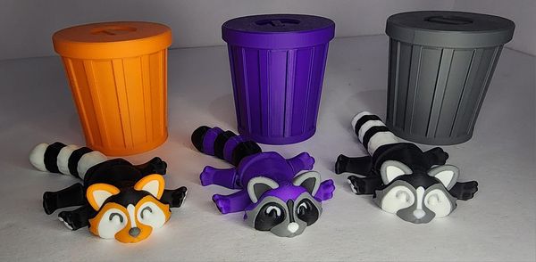 Racoon with Trash Can