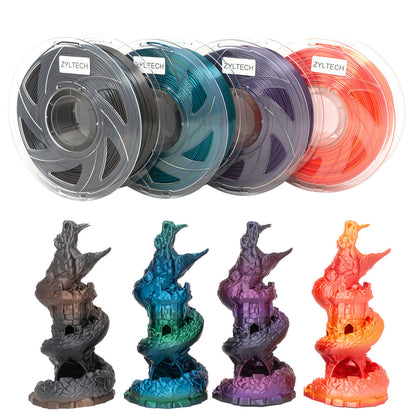 Dual Gradient Silk Series 3D Printer Filament 1.75mm 1 kg 2.2 lbs