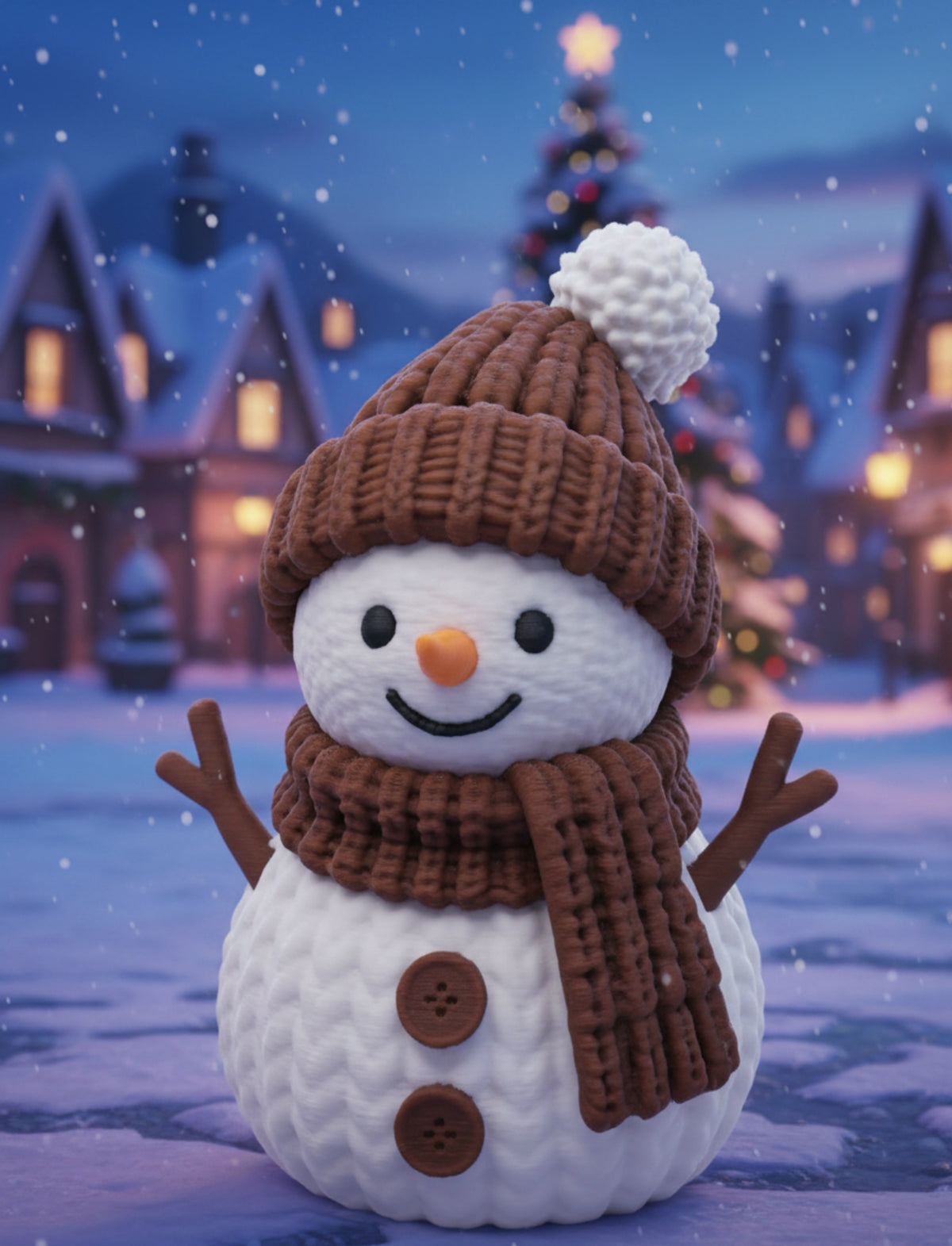 3D Printed Knitted Snowman